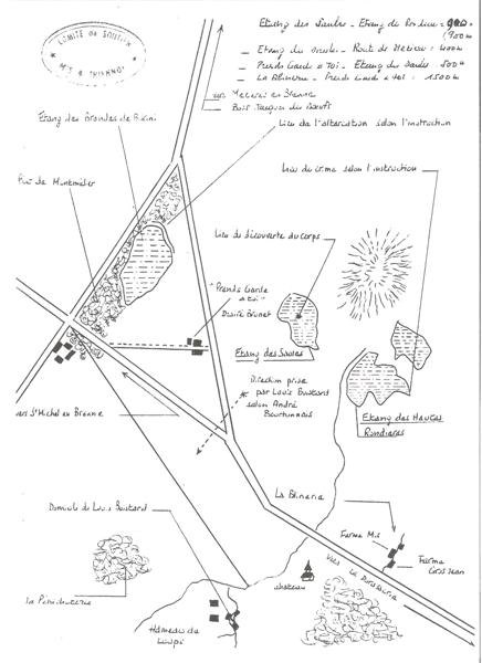 Plan de l'étang des Saules en Brenne