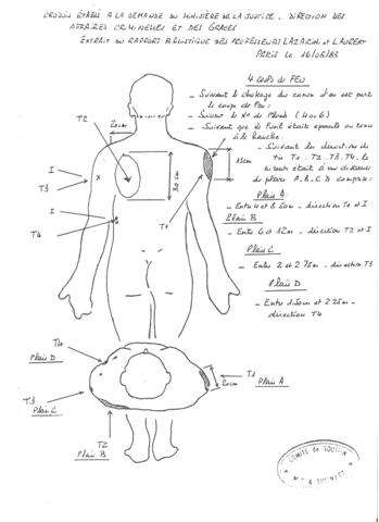 Croquis établi à la demande du ministère de la justice